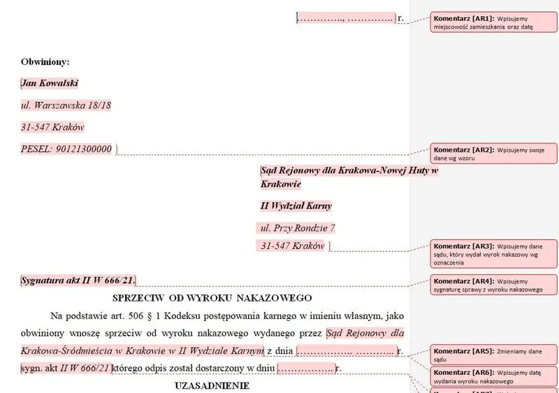 Jak skutecznie wnieść sprzeciw od wyroku nakazowego?