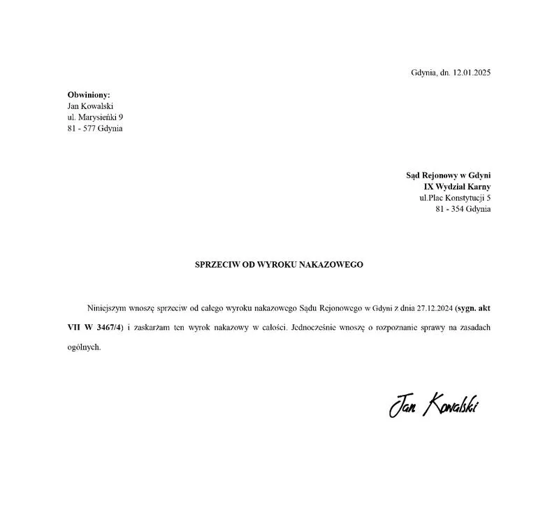 Praktyczny przewodnik: Jak sporządzić sprzeciw od wyroku nakazowego – wzór do pobrania