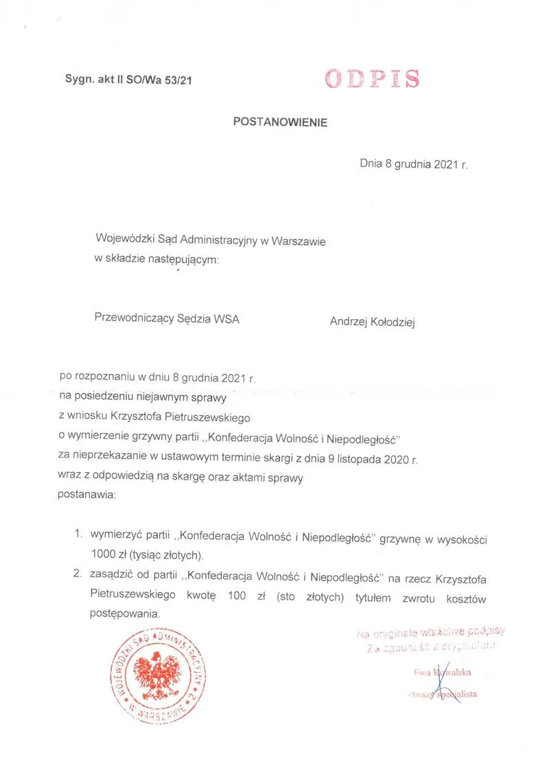 Podstawy prawne rozłożenia grzywny