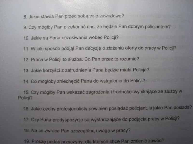 Przygotowanie do testu multiselect do policji